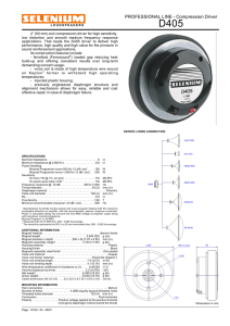 Selenium D405 Compression Driver Specs & Data