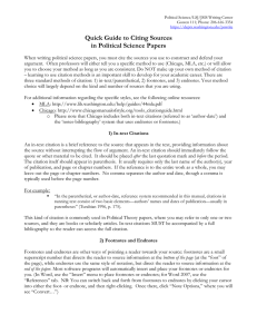 Quick Guide to Citing Sources in Political Science Papers