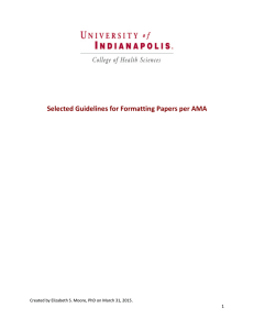 AMA Formatting Guidelines: Academic Paper Style