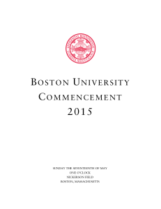 Boston University Commencement Program 2015