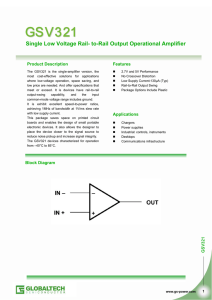 Single Low Voltage Rail- to-Rail Output Operational Amplifier