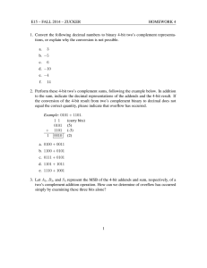 E15 – FALL 2014 – ZUCKER HOMEWORK 4 1. Convert the