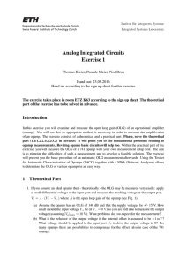 Analog Integrated Circuits Exercise 1