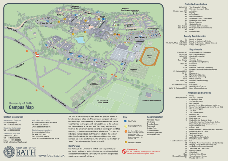 University Of Bath Map Campus Map - University Of Bath