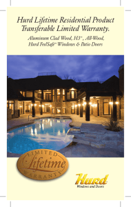 Hurd Lifetime Residential Product Transferable Limited Warranty.