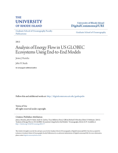Analysis of Energy Flow in US GLOBEC Ecosystems Using End