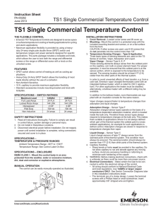 TS1 Single Commercial Temperature Control