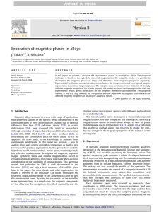 Separation of magnetic phases in alloys ARTICLE IN PRESS
