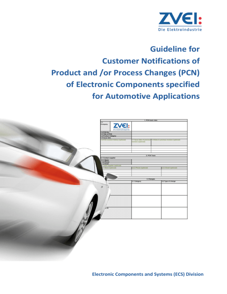 Automotive PCN Guideline: Electronic Component Changes