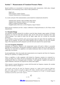 Section 7 - Measurement of Transient Pressure Pulses