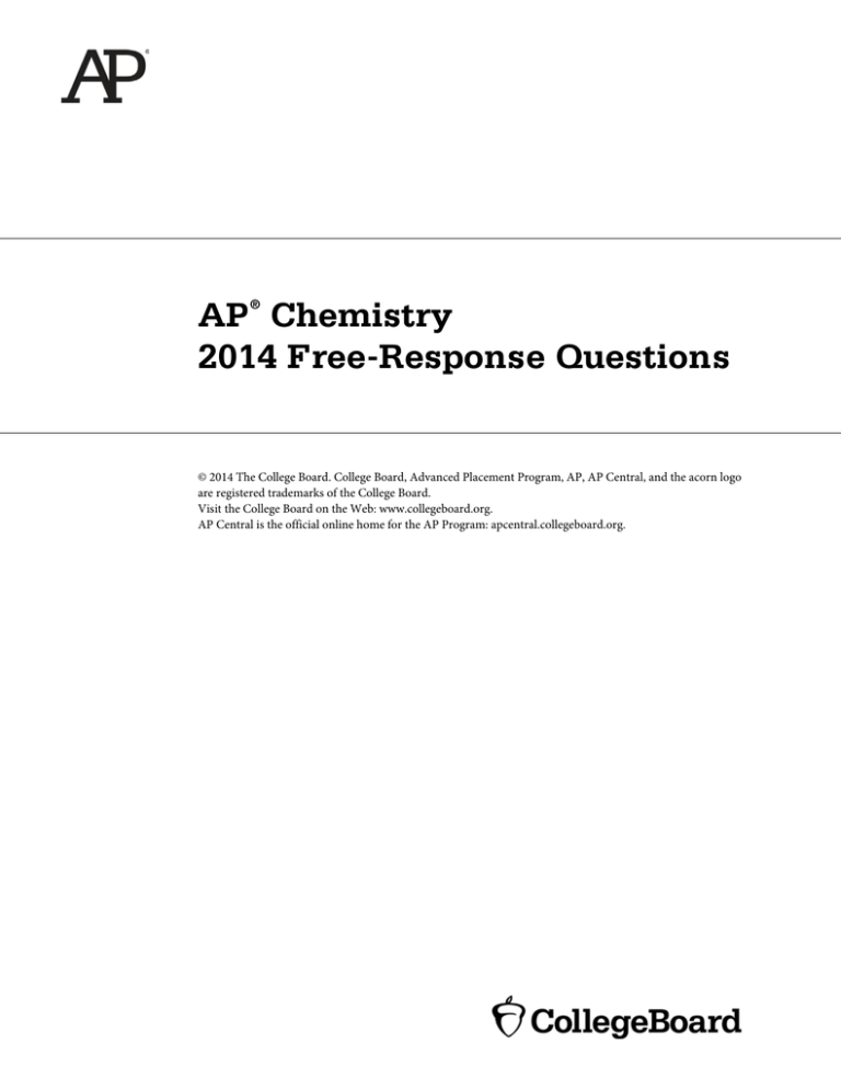 AP Chemistry 2014 FreeResponse Questions