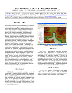 dam breach analysis for urbanizing basins