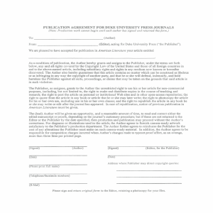 Duke Univesity Press journal publication agreement