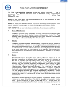 THIRD PARTY ADVERTISING AGREEMENT