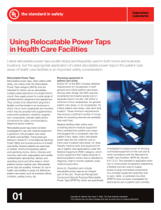 Using Relocatable Power Taps in Health Care Facilities