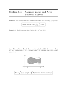 Section 5.4: Average Value and Area Between