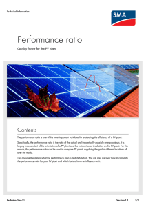 Performance ratio - Quality factor for the PV plant