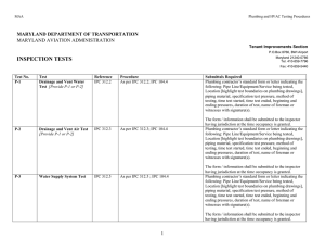 inspection tests - Maryland Aviation Administration