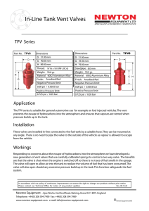 In-Line Tank Vent Valves TPV Series