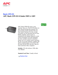 APC Back-UPS ES 8 Outlet 550VA 120V