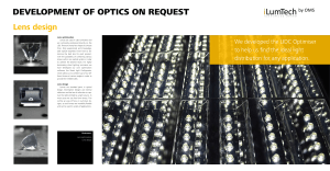 Outcomes: Lens optimisation Lens design Lens optimisation Lenses
