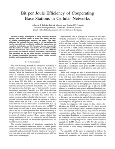 Bit per Joule Efficiency of Cooperating Base Stations in Cellular