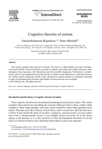 Cognitive theories of autism