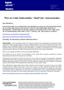 Wire Solderability, Shelf Life & Intermetallics - Tyco Bulletin