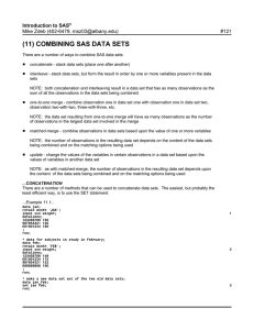 (11) COMBINING SAS DATA SETS