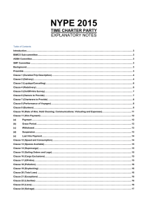 NYPE 2015 Time Charter Party Explanatory Notes
