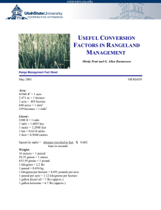 Useful Conversion Factors in Rangeland Management