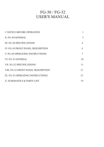 FG-30 / FG-32 USER`S MANUAL