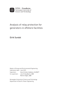 Analysis of relay protection for generators in offshore facilities