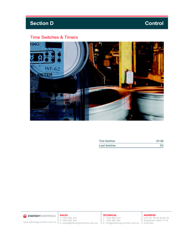 data sheet WF Energy Controls