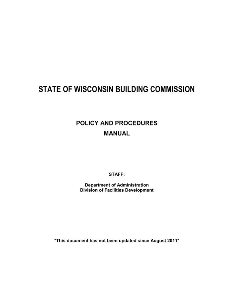 state-of-wisconsin-building-commission-policy-and-procedure-manual