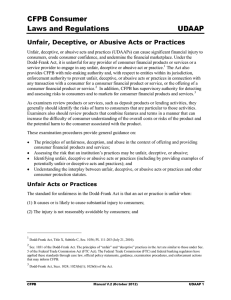 Unfair, Deceptive, or Abusive Acts or Practices