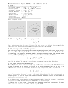 Practice Exam 2 for Physics 206/211 — Light and Matter, ch. 0