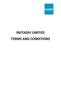 INSTAGIV LIMITED TERMS AND CONDITIONS