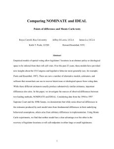 Comparing NOMINATE and IDEAL: Points of Difference
