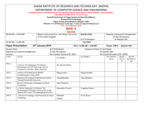 ICIREMPS2k15 Conference Schedule - Day 1