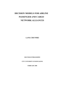 decision models for airline - City University of Hong Kong