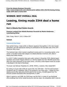 Leasing, timing made 3344 deal a home run