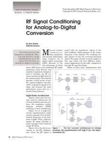 RF Signal Conditioning for Analog-to-Digital Conversion