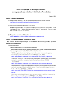Events and highlights on the progress related to recovery operations