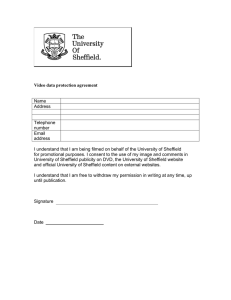 Video data protection agreement Name Address Telephone number