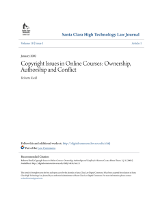 Copyright Issues in Online Courses: Ownership, Authorship and