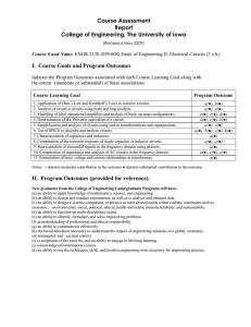 Course Assessment Report - College of Engineering
