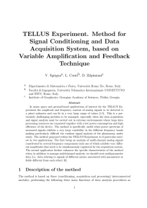 TELLUS Experiment. Method for Signal Conditioning and Data