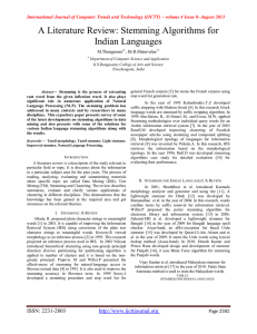 A Literature Review: Stemming Algorithms for Indian