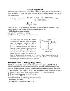 Voltage Regulation Determination of Voltage